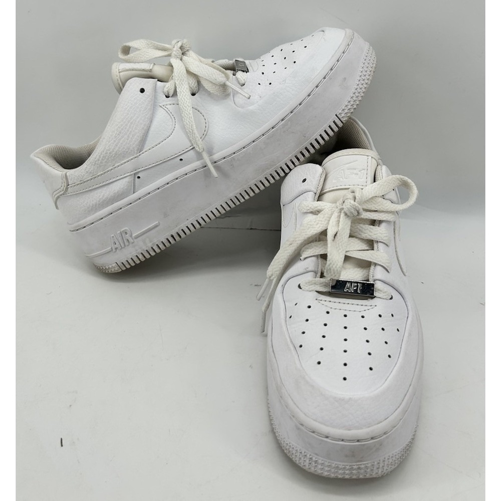 Nike Air Force 1 Sage Low White Platform Sneakers AR5339-100 White Women's 7.5